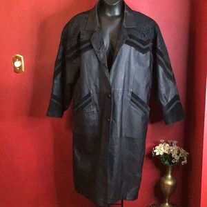DIMENSION PUFFED LINED LEATHER COAT SIZE XXL*